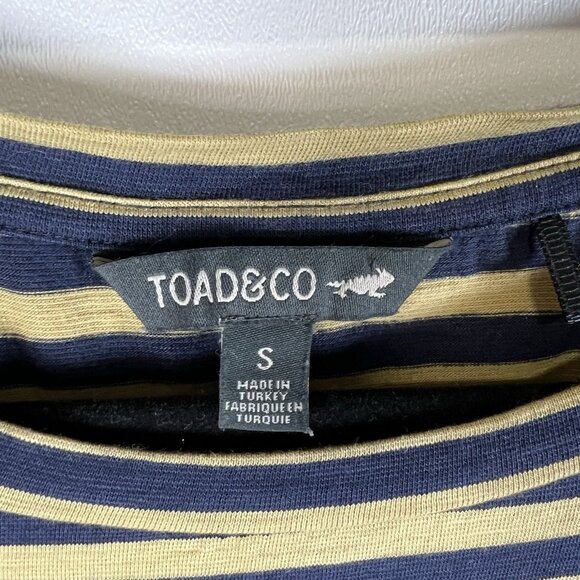 Toad&Co Windmere Sand Beach Stripe Organic Cotton Tencel Long Sleeve Dress Small - Picture 6 of 10